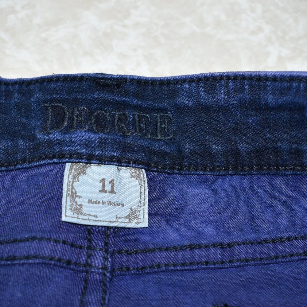 Decree Purple Tie Dye Denim Shorts New Raw Edge 11 - Picture 5 of 6